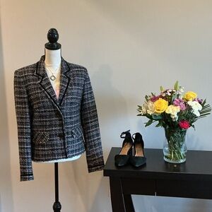 Charles Gray London. Tailored Black & White Tweed Blazer Jacket